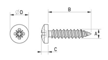 Linsen-Blechschraube Metall DIN 7981 [343-m]